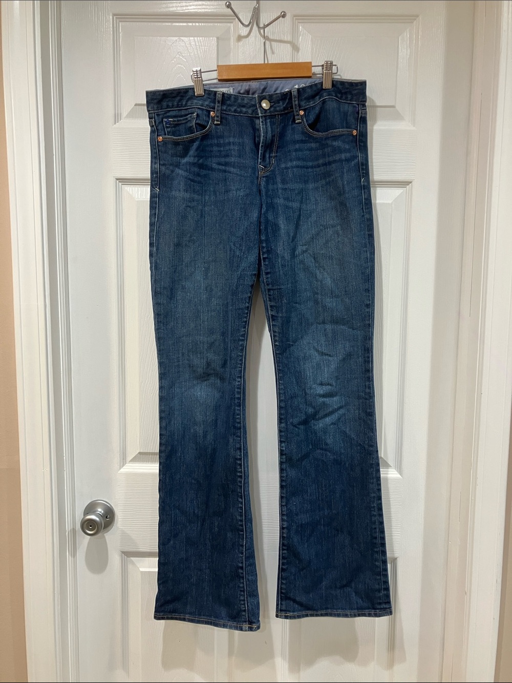 Dark Blue Women's Flare Jeans - Classic Wide Leg Denim